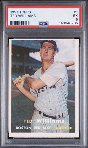 1957 Topps Ted Williams #1 PSA 5 EX Boston Red Sox HOF Great Color & Fresh Slab!