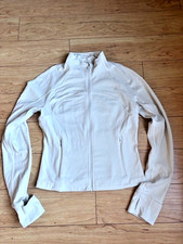 Lululemon Define Cropped Jacket Nulu Bone Ivory Full Zip Women  s Size 8