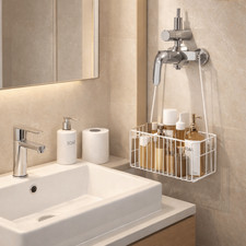 No Drilling Installation Bathroom Shelf Shower Hanging Rack Home Bathroom