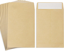 100 Pack Coin Envelope 3.23" 4.53",Brown Kraft Small Envelopes,Fully sealed seed