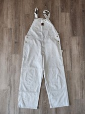Vintage Carhartt White Overalls Double Knee Size 40 X 30