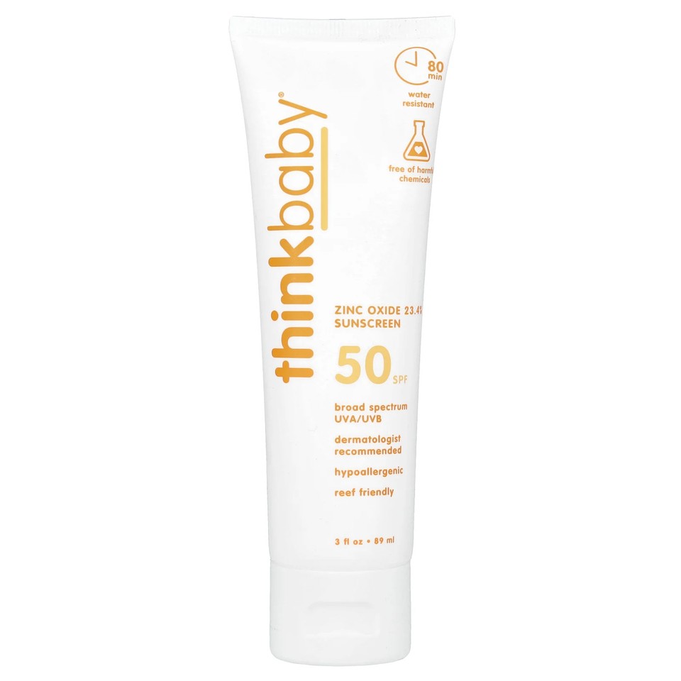 Think Thinkbaby SPF 50 Sunscreen 3 fl oz 89 ml BPA-Free, Not Tested on Animals,