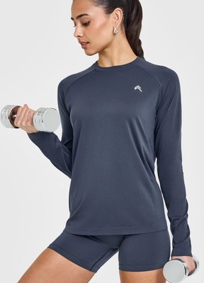 Oner Active GO TO SEAMLESS LOOSE LONG SLEEVE TOP NWT Size Small True Blue