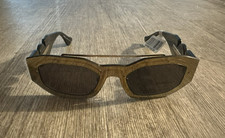 NWT VERSACE SUNGLASSES VE 2235 1002/3 5 1/20 BROWN MIRROR GOLD/BROWN AUTHENTIC