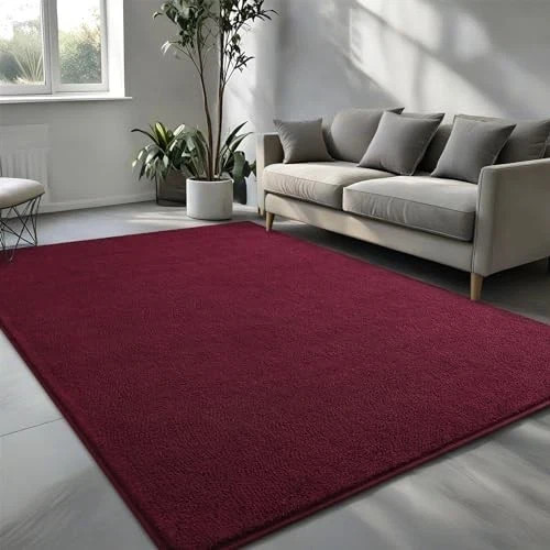 5x7 ft Burgundy Red Area Rugs for Bedroom Living Room, Washable Memory - Picture 6 of 6