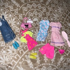 LOT BARBIE DOLL CLOTHES DRESSES SHOES PURSE BRUSH 
