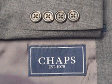 CHAPS Ralph Lauren Men Sz 42R 100 Wool Coat Jacket Blazer Gray 2 Buttons