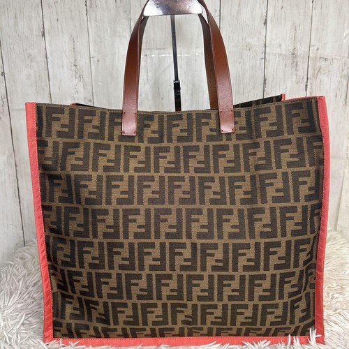 Borsa FENDI Zucca in pelle, marrone x rosa, Made in Italy con scheda di garanzia - Foto 8 di 24