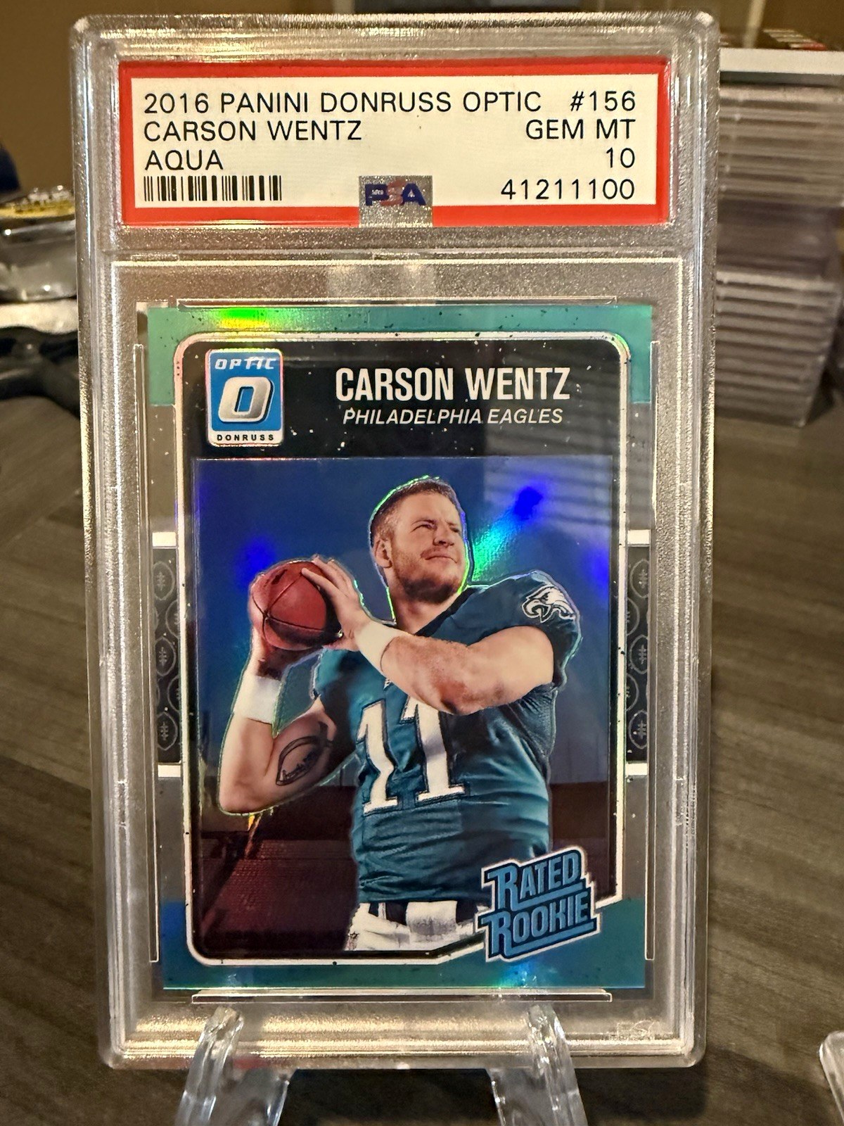 Carson Wentz Panini Donruss Optic #156 Aqua