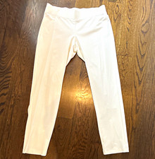 Eileen Fisher Petite PM White stretch Pull-On Pants Elastic Waist Straight Leg
