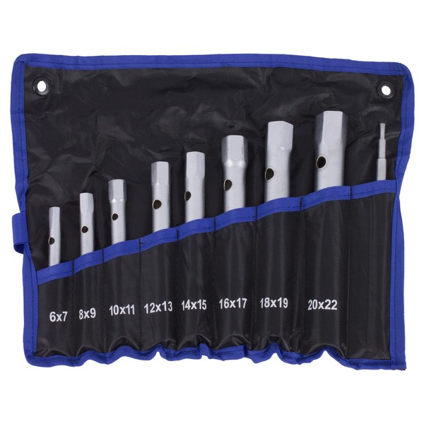 RohrsteckschlüSsel Satz 6-22Mm 9Tlg Tasche Rohr SchlüSsel 6Kant RohrschlüSsel-image