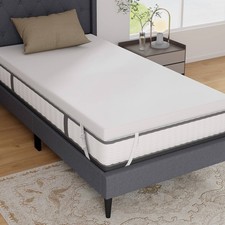 3 Gel-Infused Memory Foam Mattress Topper w/ Removable Washable Cover Twin
