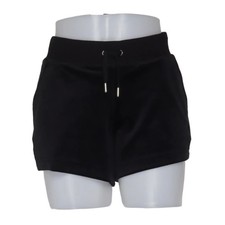 Juicy Couture, Shorts, Größe: XS, Schwarz, Elasthan/Polyester, Samt, Damen #QkW