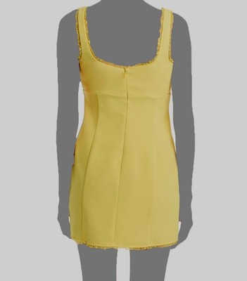 Amanda Uprichard Women's Yellow Valetta Sleeveless Bodycon Dress Size Medium