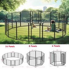 Heavy Duty Metal Playpen Dog Fence Pet Exercise Pen w/door for Outdoor  Indoor