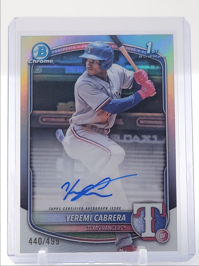 YEREMI CABRERA 2025 BOWMAN CHROME 1ST AUTOGRAPH REFRACTOR AUTO /499 Q4641