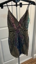 NWT-Sequin Mini Dress Size Small Dress,Aqua,Gold,Purple, FREE SHIPPING