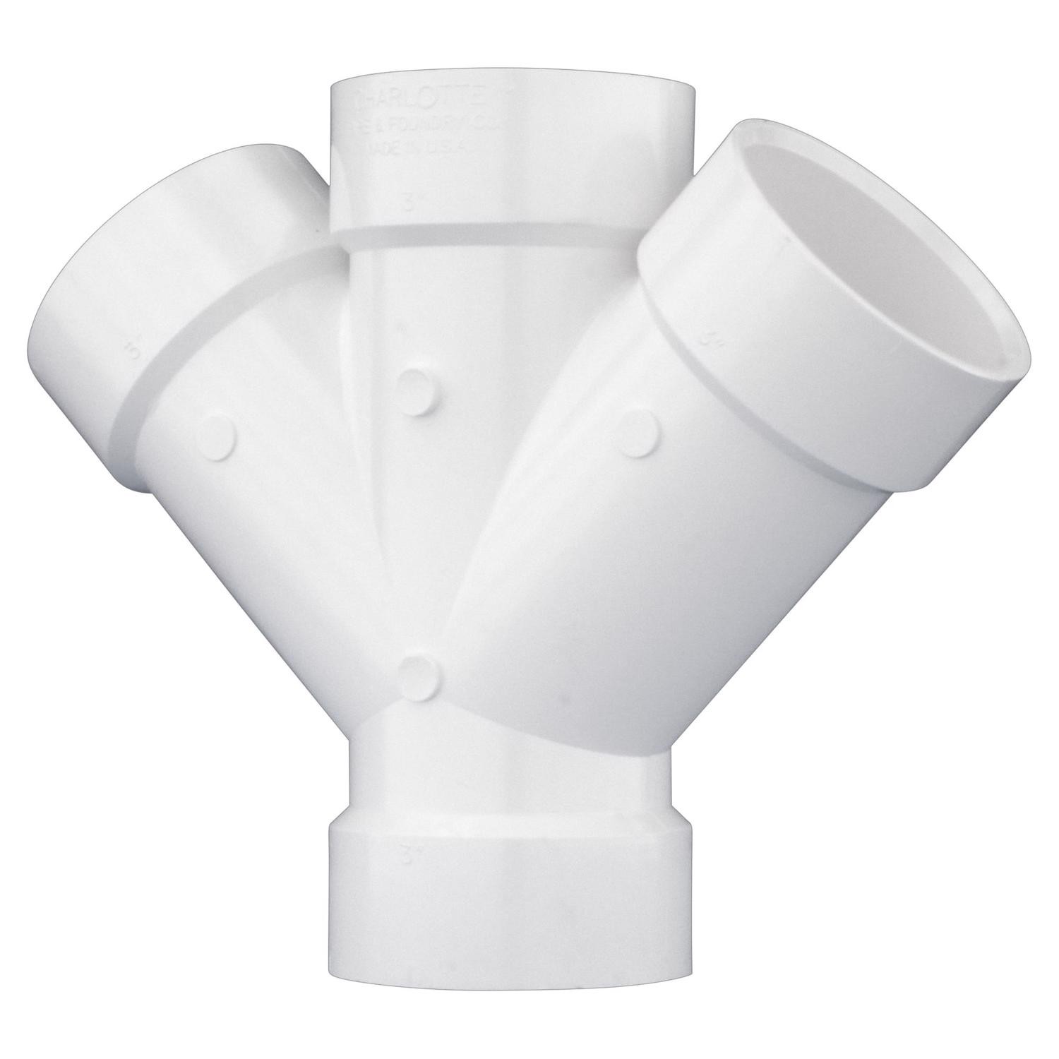 Charlotte Pipe PVC006111000 Schedule 40 PVC Double Wye 3 Hub Dia. in.