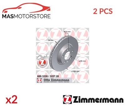 BREMSSCHEIBEN SATZ PAAR VORNE ZIMMERMANN 600322720 2PCS P FÜR AUDI Q7,4L