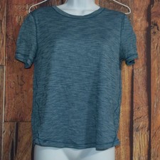 Lululemon Long Distance Short Sleeve Heathered Blue Women's Sz 6 Tee T-Shirt