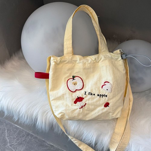 Flocking Dots Handbags Embroidery Shoulder Bag Trendy Tote Bag Casual Outing - Picture 12 of 20