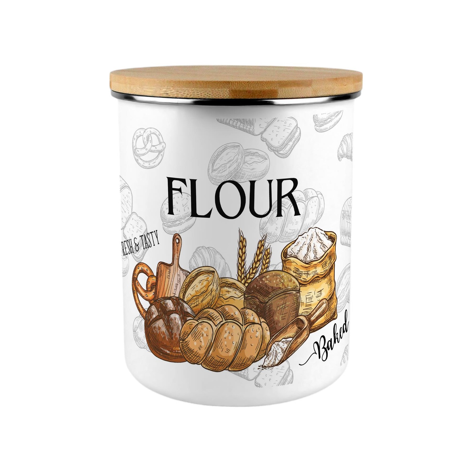 Large Flour Storage Canister - Bakery Inspired Homeware Gift Jar