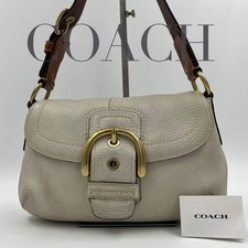 coach soho one shoulder shoulder bag off white grained leather brand bag USA