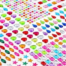 407Pcs Gem Stickers Crafts for Kids, Self Adhesive Jewel Stickers, Acrylic Bling
