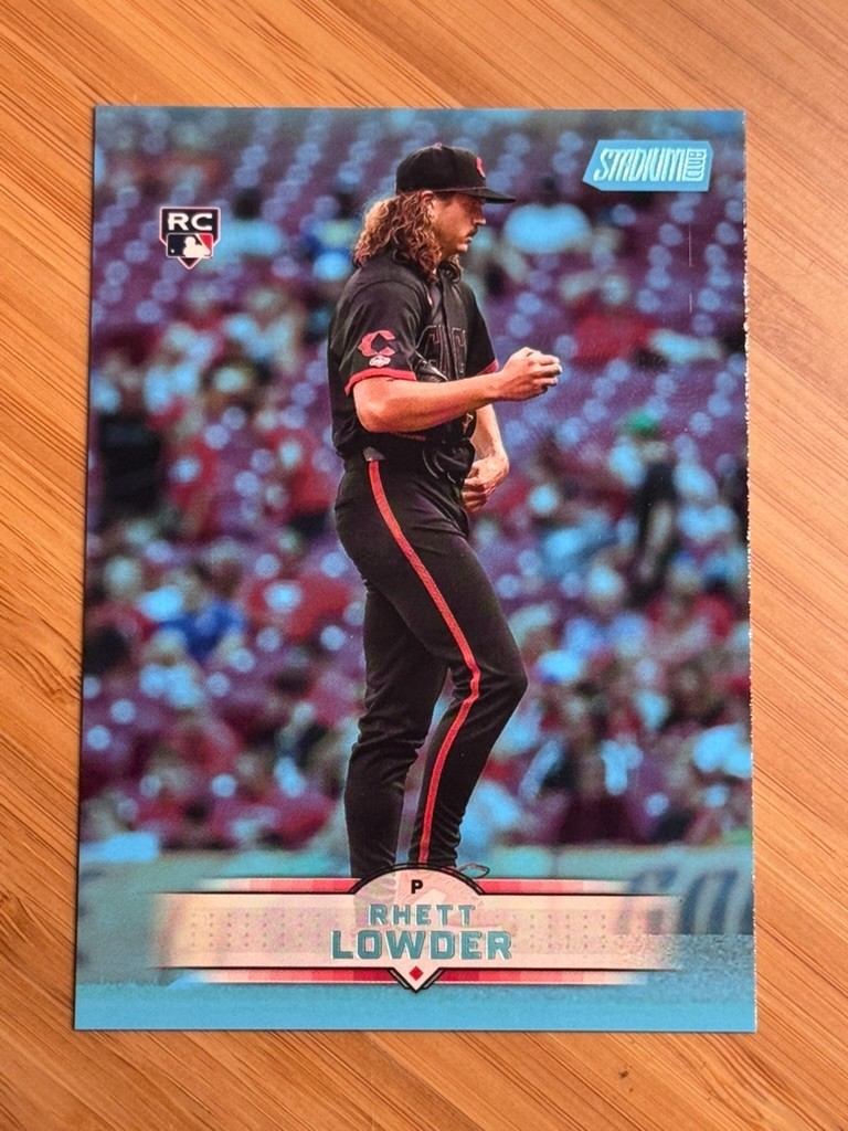 Rhett Lowder 2025 Topps Stadium Club - RC Light Blue Parallel Cincinnati #95