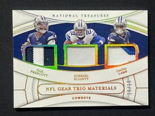 2021 Panini National Treasures GU #TM-DAL PRESCOTT,  ELLIOTT, LAMB 10/10 YT92