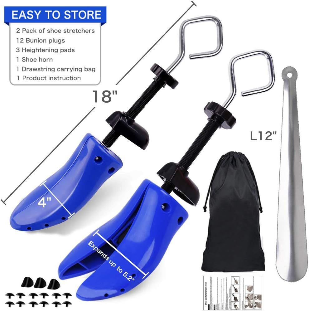 LANNEY Shoe Stretcher for Women & Men L US Size9.5-13, Blue 