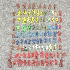 Vintage Toy Soldiers Cowboys Indians Figures Mixed Lot 100 Plastic MPC Tim Mee
