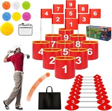 9 Hole Backyard Golf Game Portable Yard Bucket Set