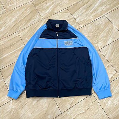 Everlast Men's XL Track Jacket Colorblock Navy/Light Blue Full-Zip Pockets