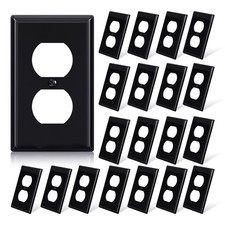 Duplex Receptacle Outlet Covers, 1-Gang Standard Size Wall Plates, Unbreakabl...