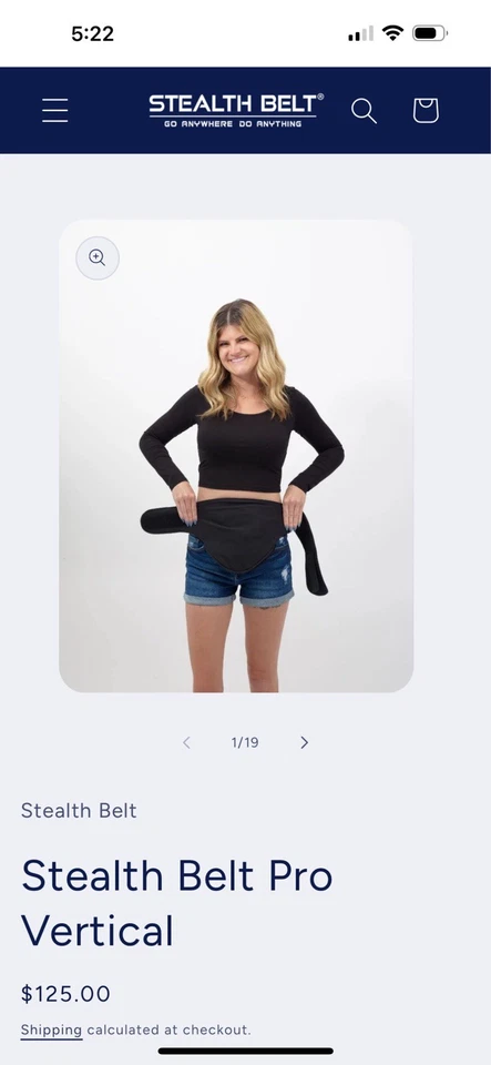 Stealth Belt Go Anywhere Do Anything Vertical-Cinturón de soporte de ostomía-lado izquierdo Foto 3 de 4