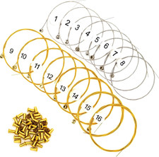 Lyre Harp a Sets of 16 Metal Strings with 50 Pcs Gold Brass Hollow Rivets