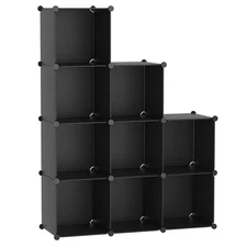 &AHOME Cube Storage, 9-Cube Bookshelf, Plastic Closet Cabinet Organizer, DIY ...