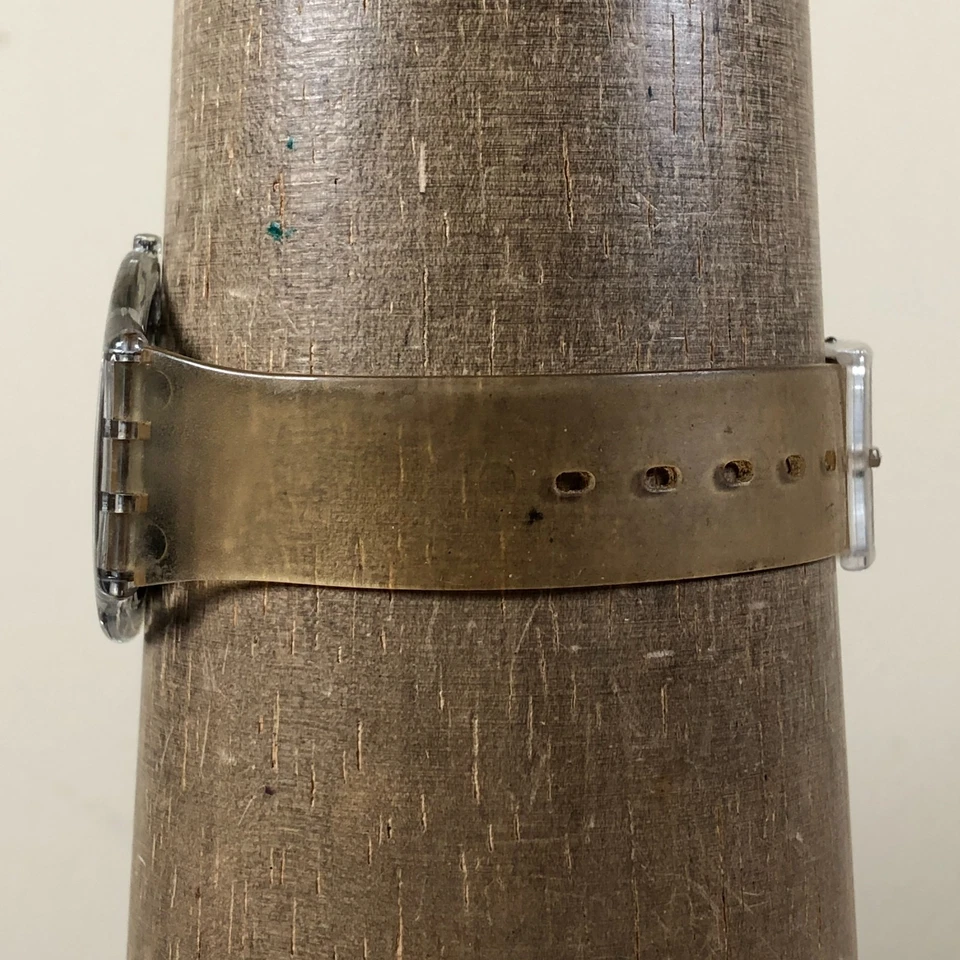 Reloj Swatch Mujer Suizo Jalea Piel Transparente Goma Esqueleto Cuarzo 31mm 7 3/4" Foto 3 de 4