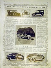 Old Antique Print Motor Car Austin Straker-Squire Cann Napier Talbot 1913 20th