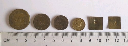 6x Antique Vintage Apothecary Weights - Drachm, Scruples, Grains #1377