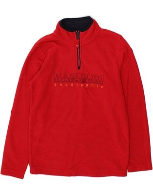 NAPAPIJRI Mädchen Fleecepullover Grafik Reißverschluss am Ausschnitt 13-14 Jahre rot Polyester AO01