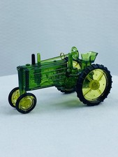 John Deere - Christmas Tree Ornament - Model A Tractor Translucent Green 3  Long