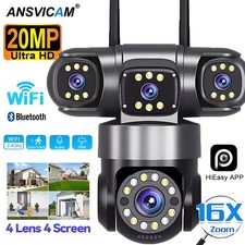 Waterproof 4-Lens 5MP PTZ Cam,Night Vision CCTV for AU Home,Yard  Shop