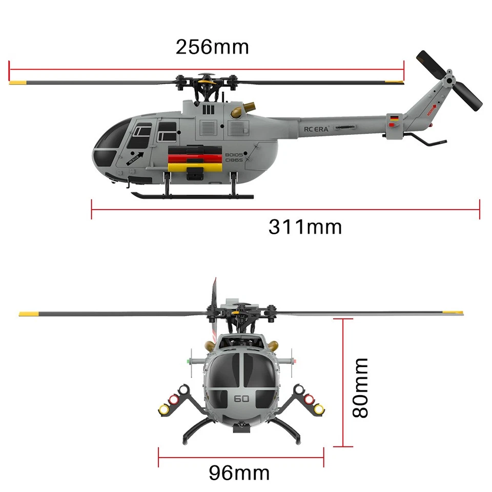 RC ERA C186S (BO105) RC Helicopter Brushless 4CH 2.4G Optical Flow Positioning - Image 2 of 4