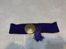 Vintage Rafael Sanchez Purple Belt Sash Brass Medallion Tassel Handmade
