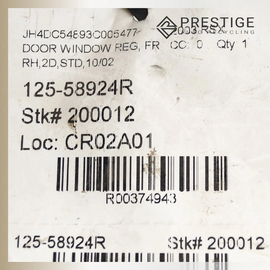 2002-2006 ACURA RSX Door Window Regulator w/ Motor Front Right 72210-S6M-A02 - Изображение 4 из 4