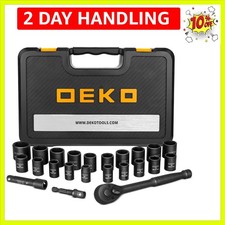 23-Piece Socket Wrench Set, 3/8" Drive Metric/SAE, Impact Socket Set with 72 ...