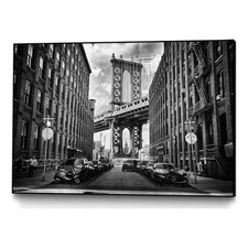 Giant Art Canvas  36x24 In America Framed in Multi-Color