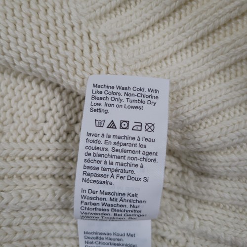 J Crew Oarsman Sweater Women Medium Ivory Roll Neck Cotton Knit Fisherman Preppy - Picture 10 of 11
